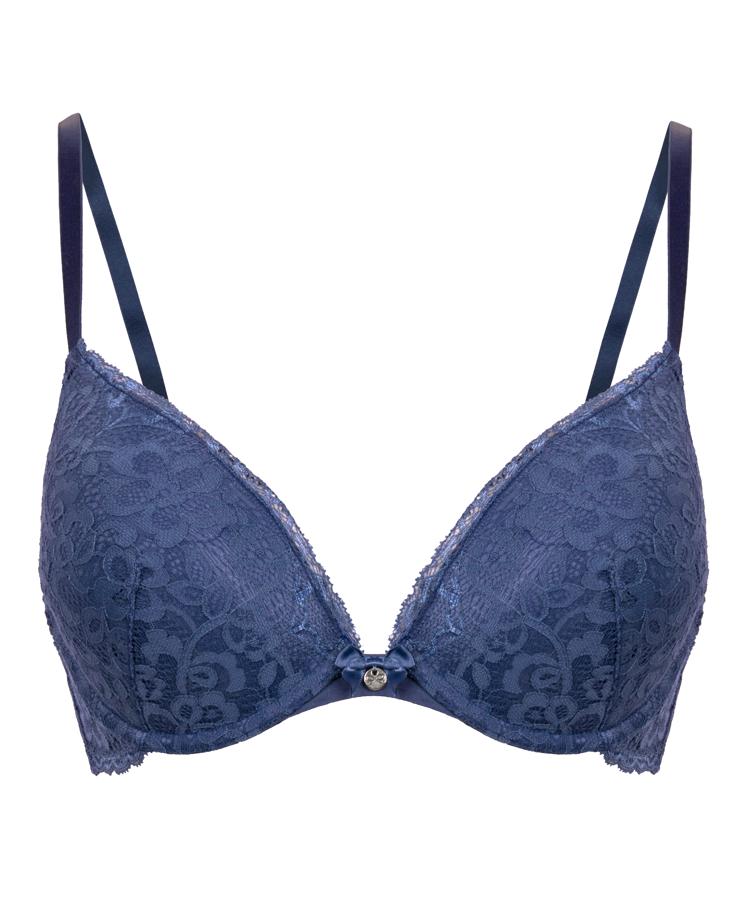 Marine Padded Underwired Push-Up Bra, Blue, main