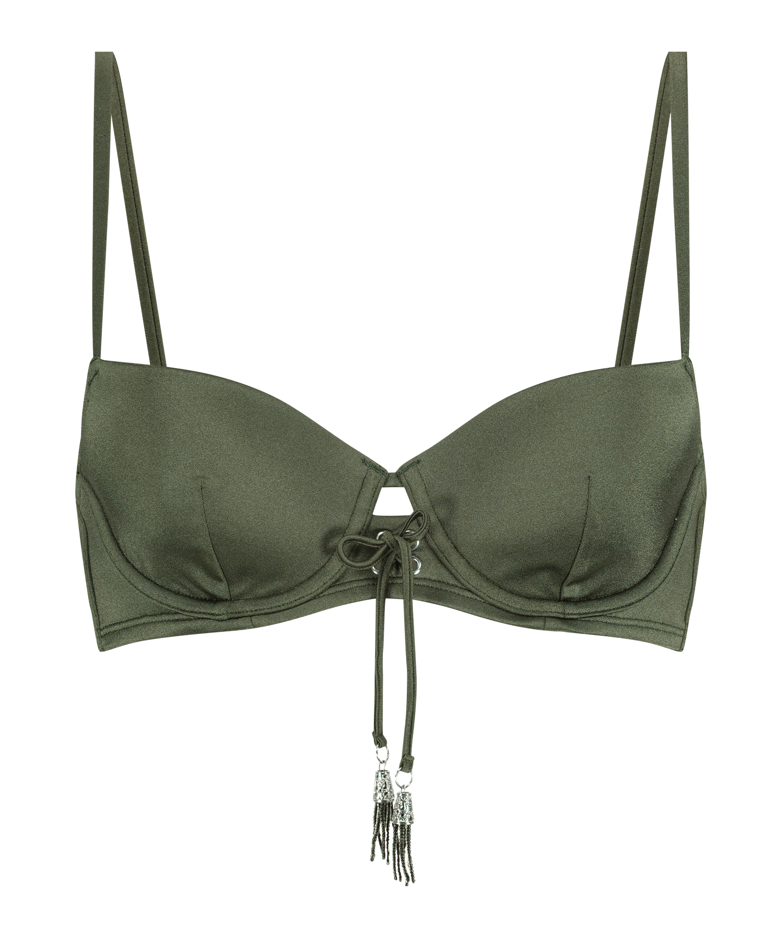 Lucia padded underwire bikini top, Green, main