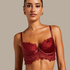 Zoe Padded Longline Underwired Bra, Red