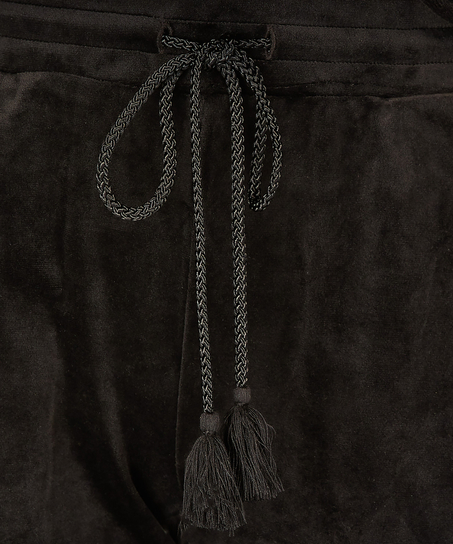 Tall Velours Jogging Bottoms, Black