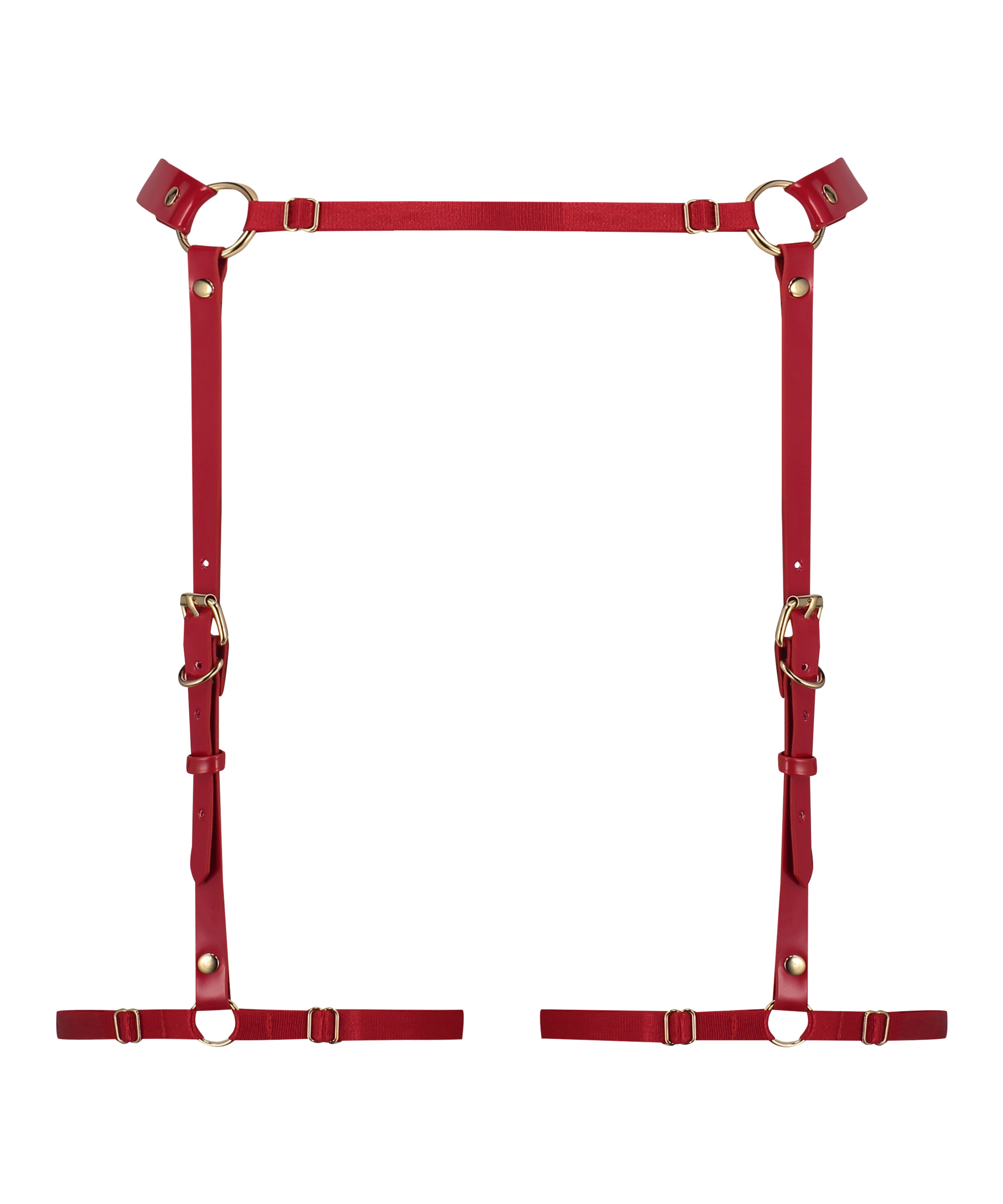 Faux Leather Suspender, Red, main
