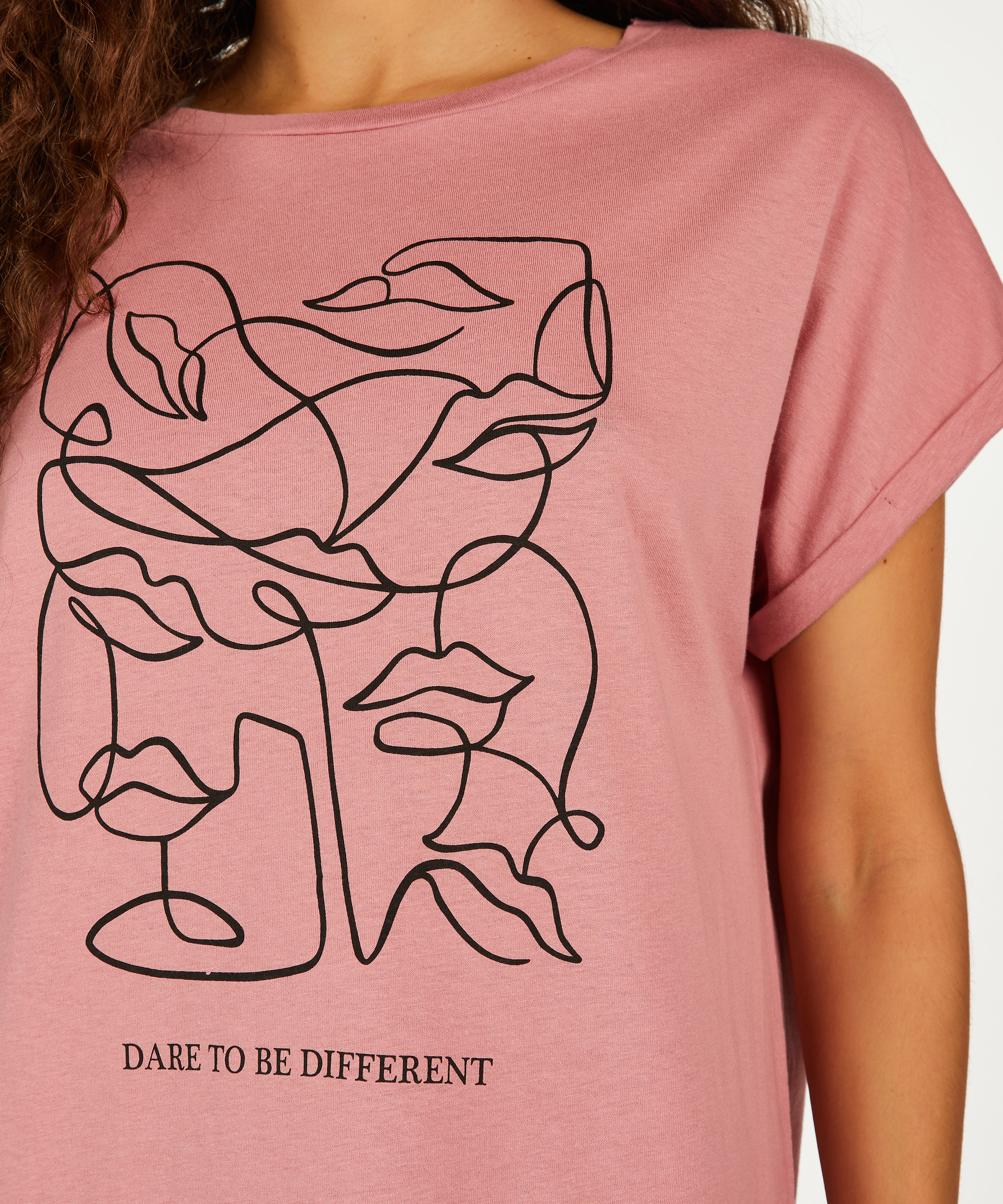 Round Neck Nightshirt, Pink, main