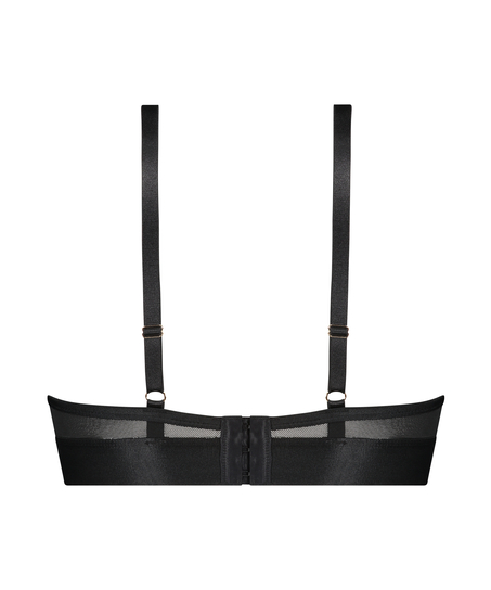 Pleasure Non-Padded Underwired Longline Bra, Black