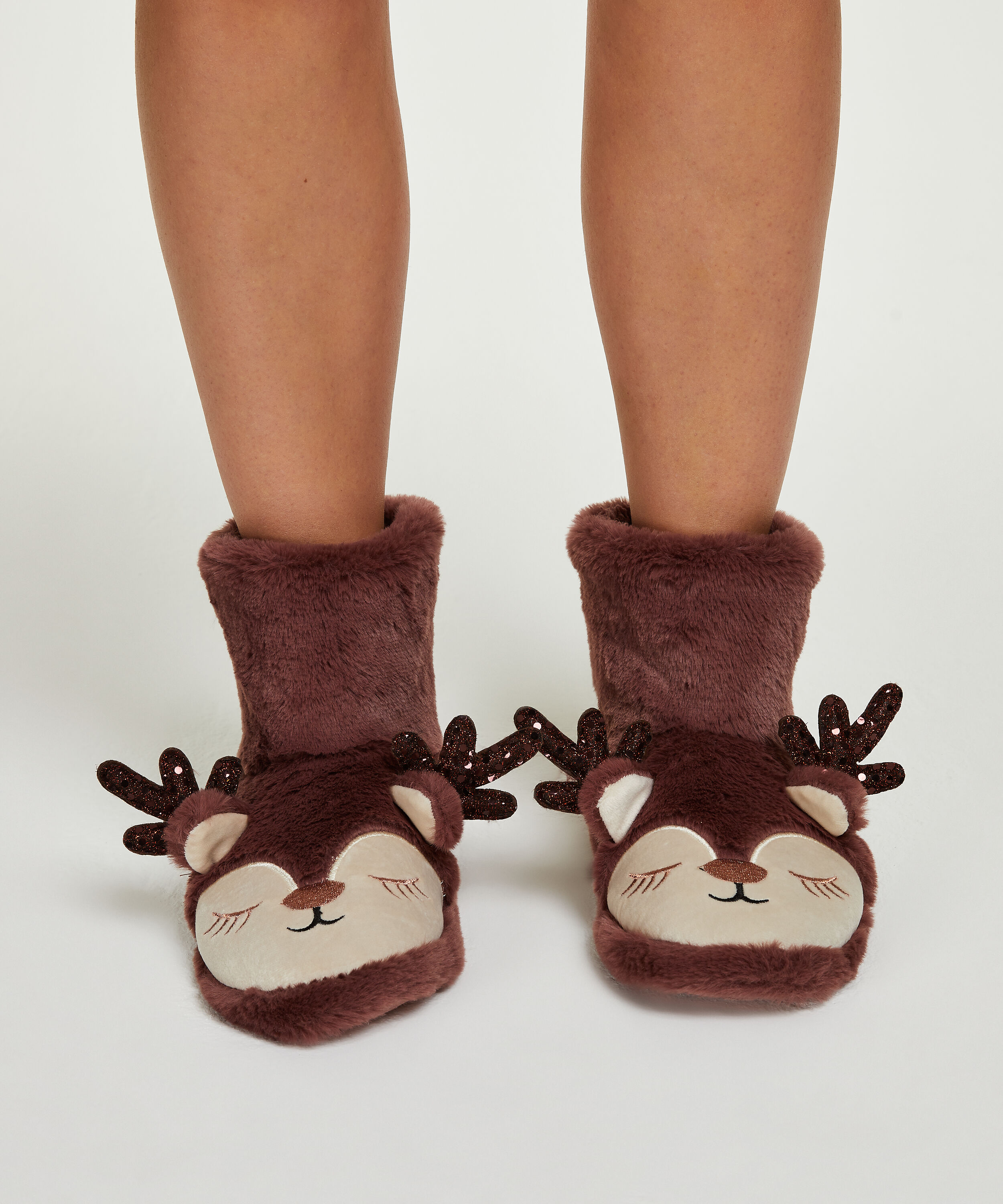 Reindeer Slippers, Purple