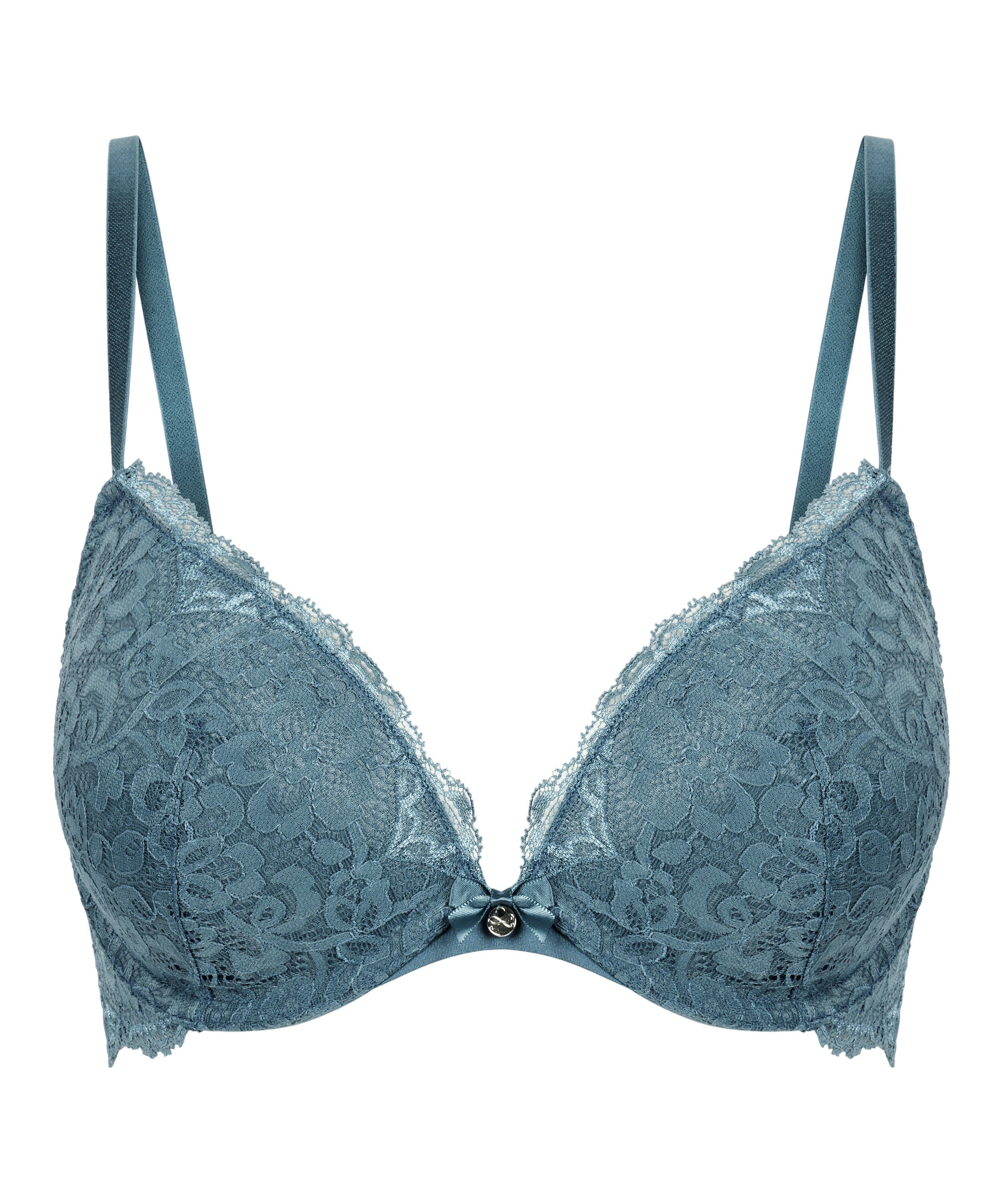 Marine Padded Underwired Push-Up Bra, Blue