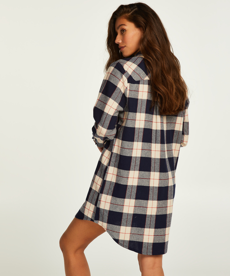 Boyfriend Check Nightshirt, Blue