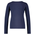 Long-sleeved pyjama top rib keyhole, Blue