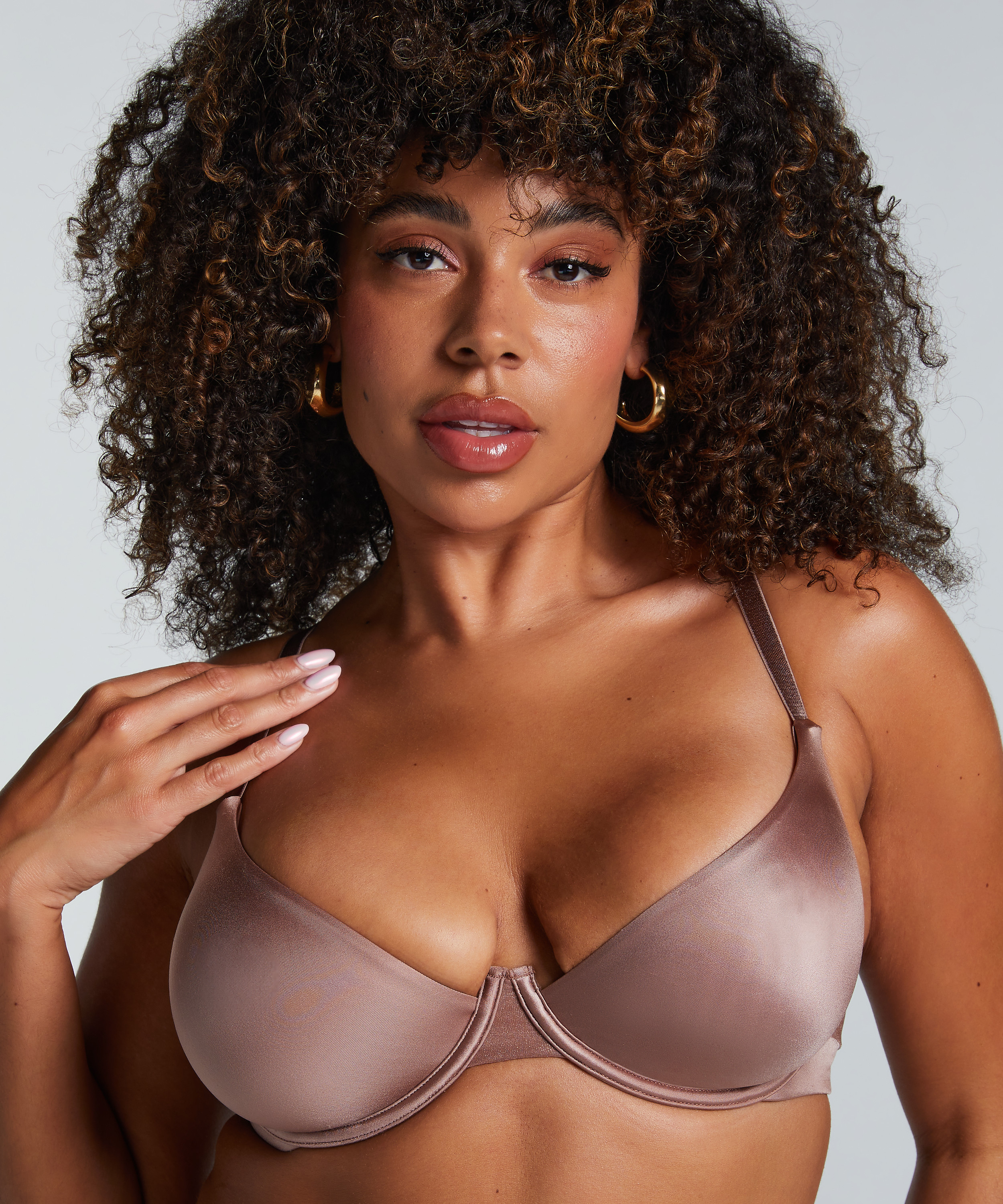 Blaze Non-Padded Underwired Bra, Brown, main