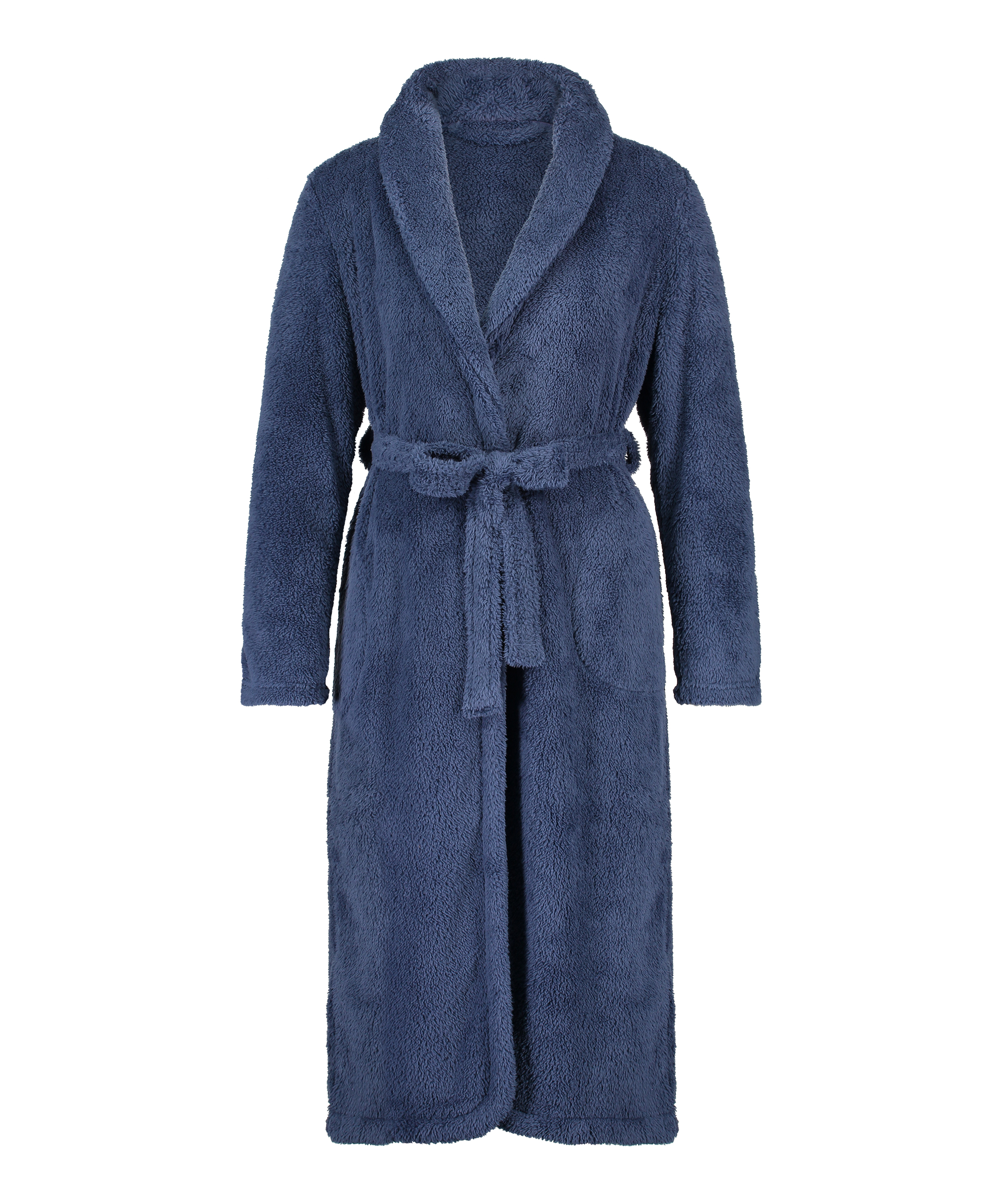 Fleece Bathrobe, Blue, main