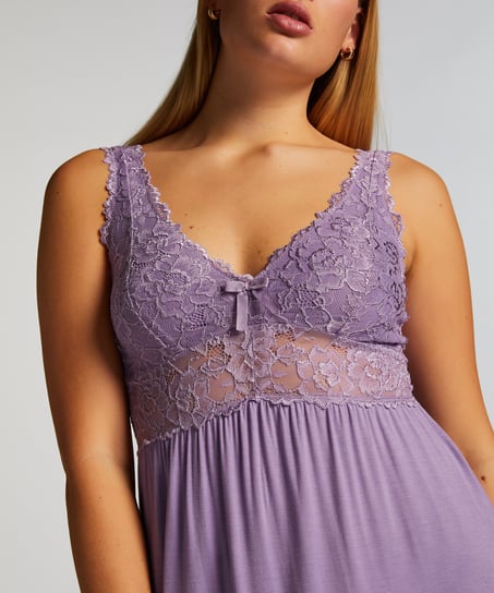Nora Lace Slip Dress, Purple