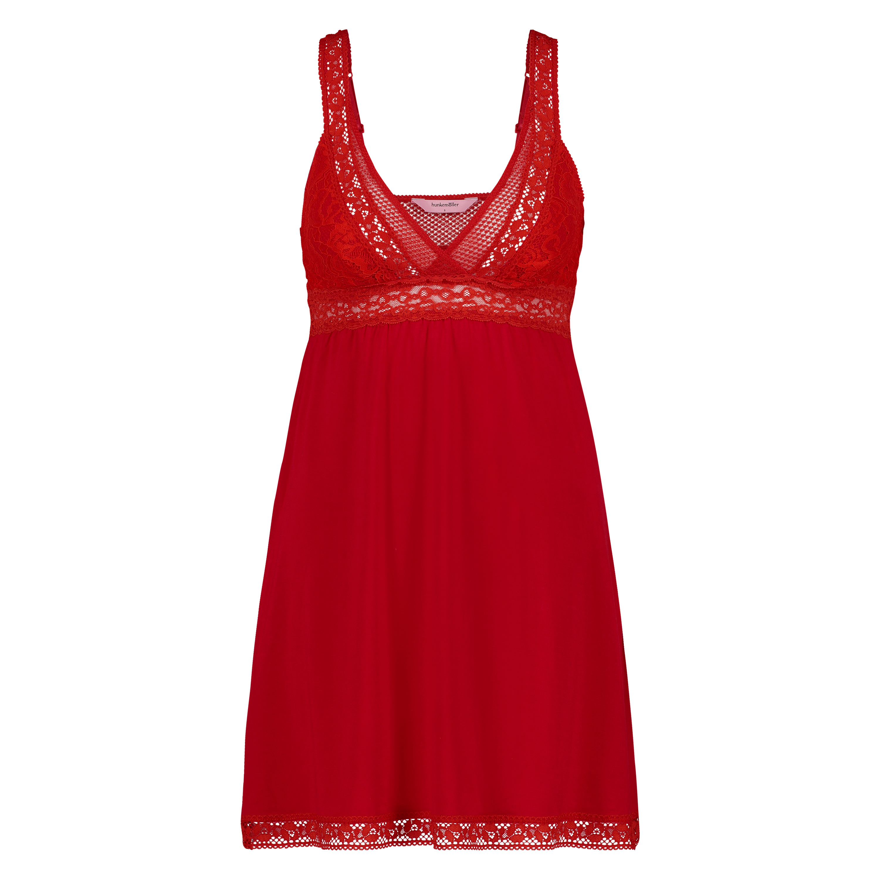Graphic Lace slipdress, Red, main
