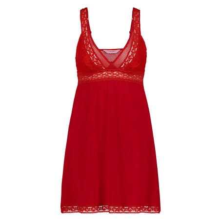 Graphic Lace slipdress, Red