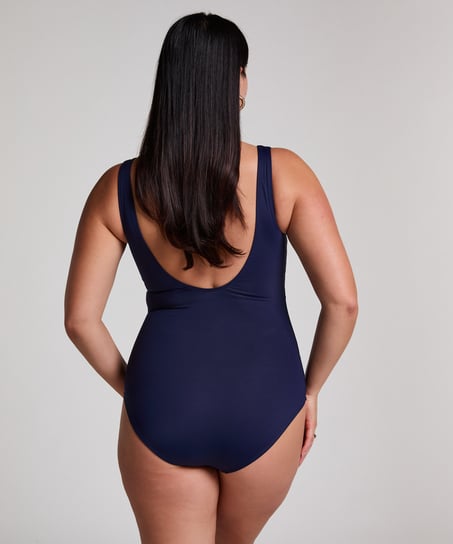 Shaping Shell Mesh Swimsuit, Blue
