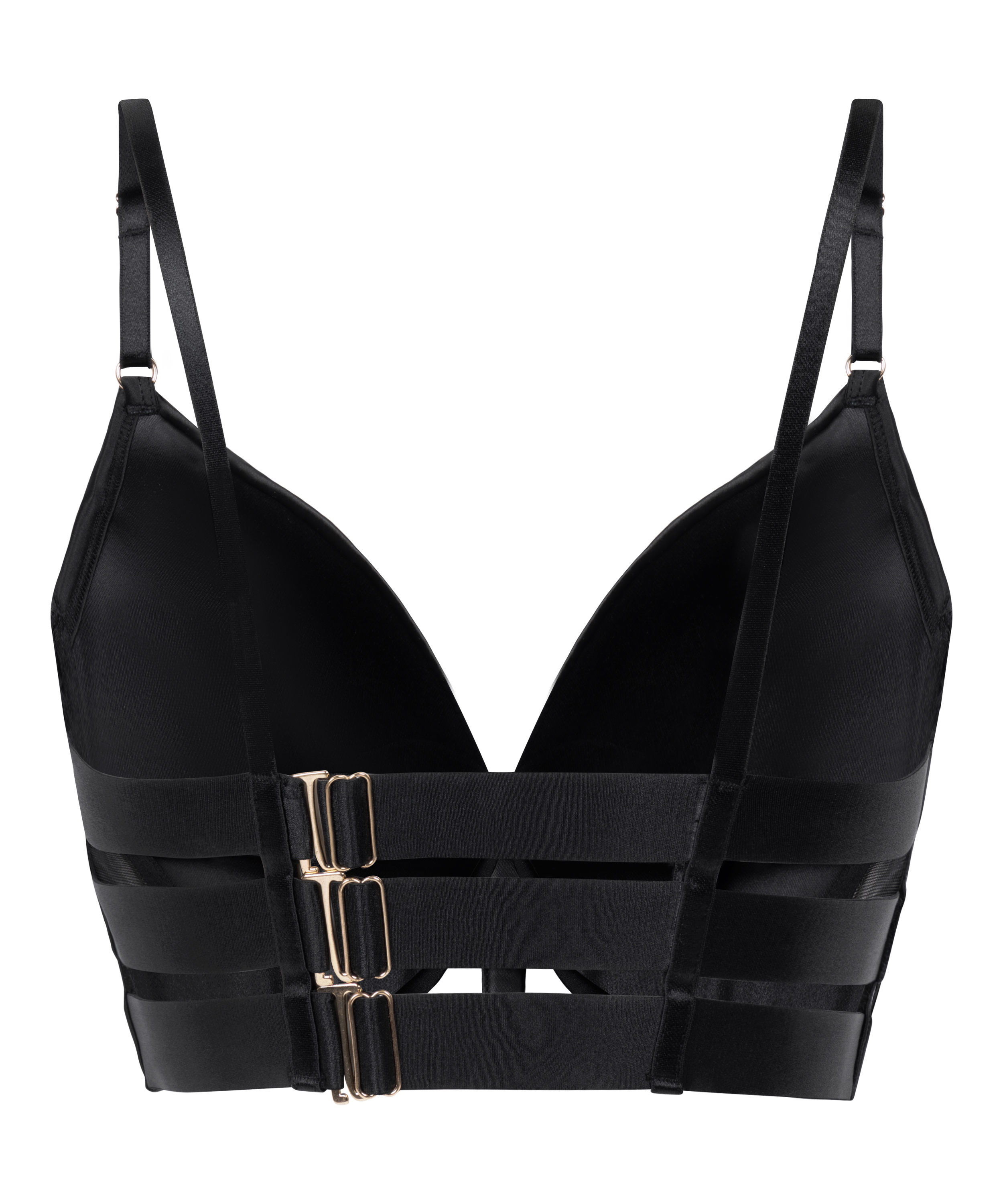 Colette Padded Underwired Longline Push-Up Bra, Black, main