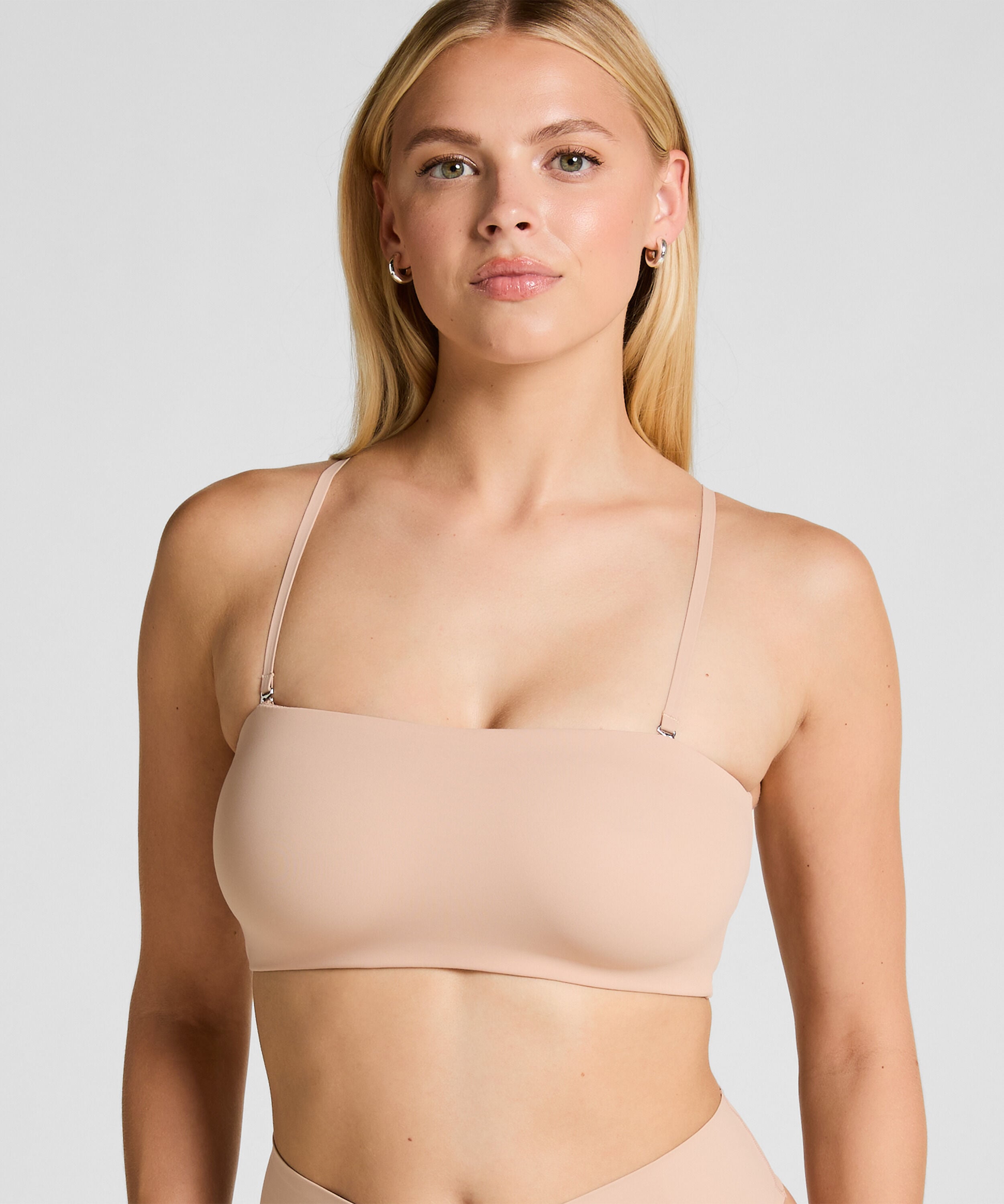 Smooth Bandeau Bralette, Beige Smooth Bandeau Bralette, Beige