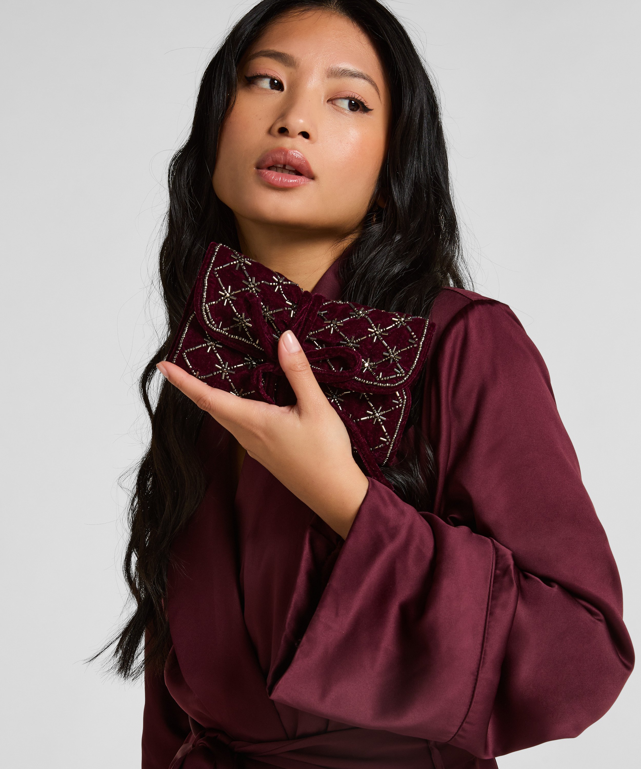 Beaded Jewellery Wrap, Purple, main