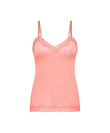 Velours Lace Cami Top, Pink