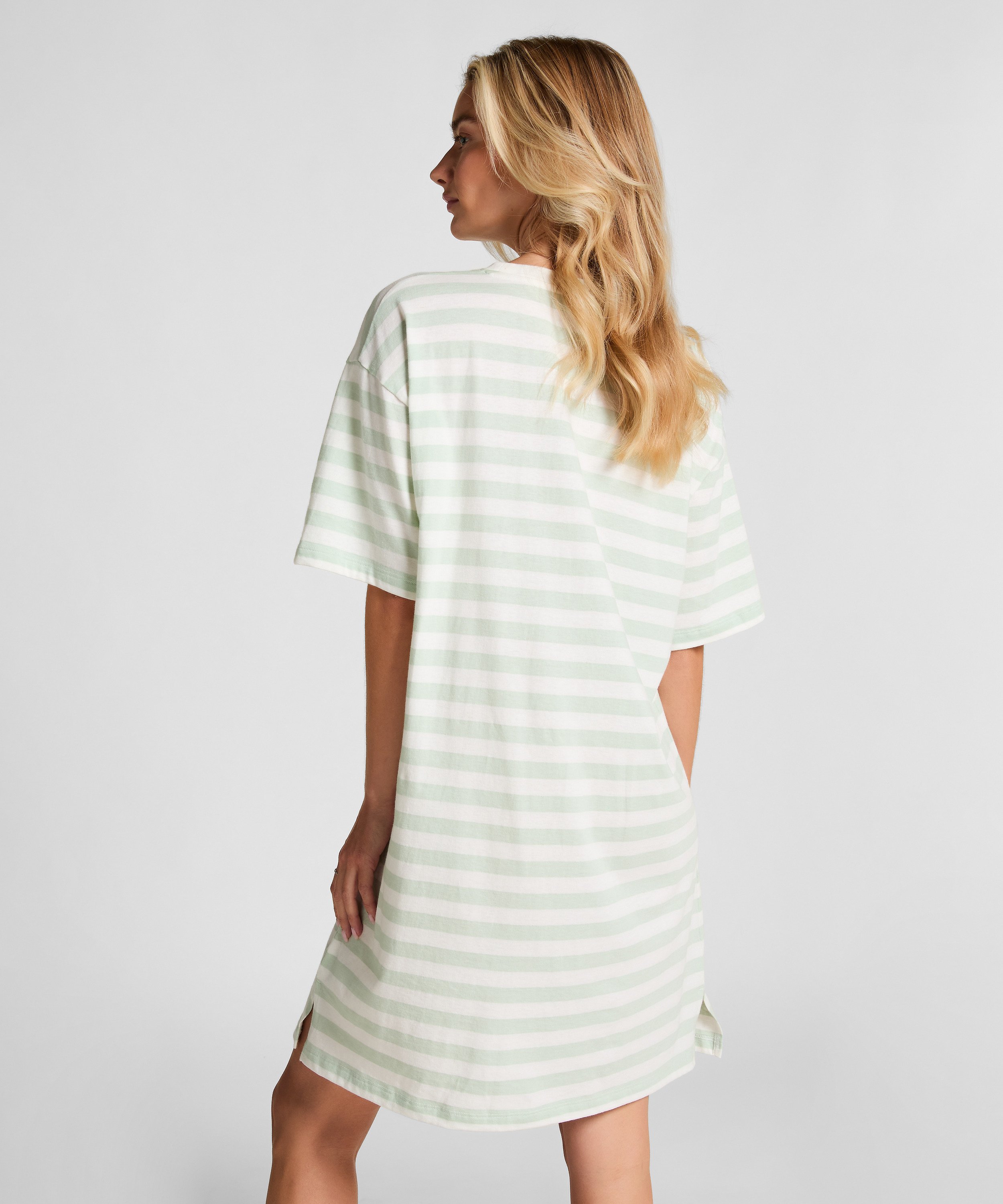 Round Neck Nightshirt, Green, main