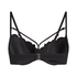 Scallop Padded Underwired Bikini Top, Black