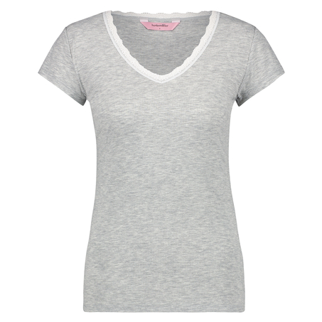 Top Rib V-Neck, Grey