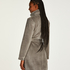 Zip Fleece Bathrobe, Grey