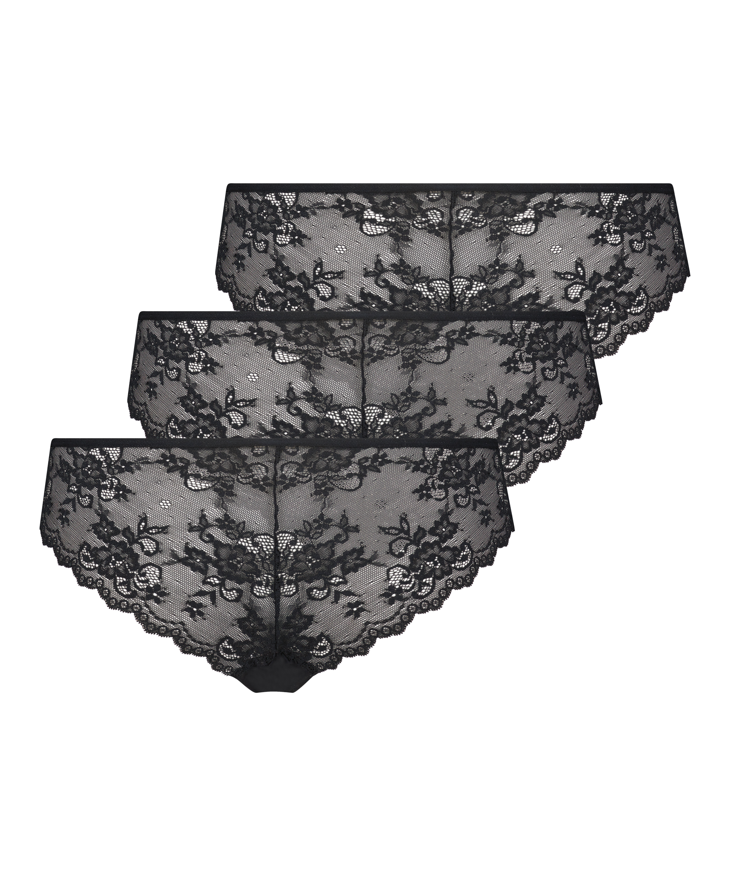 3-pack invisible Brazilian, Black, main