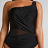 Shaping Shell Mesh Swimsuit, Black