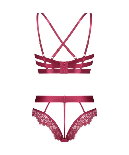 Private Flora Open Crotch Body, Red