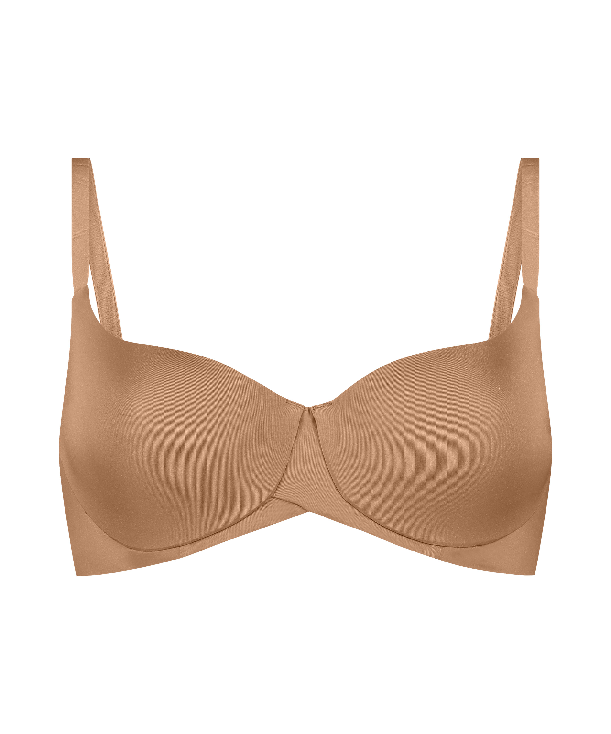 Smooth Padded Underwired Bra, Brown, main