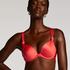 Padded underwired bikini top Luxe Cup E +, Red