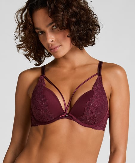 Isadora Padded Underwired Push-Up Bra, Red