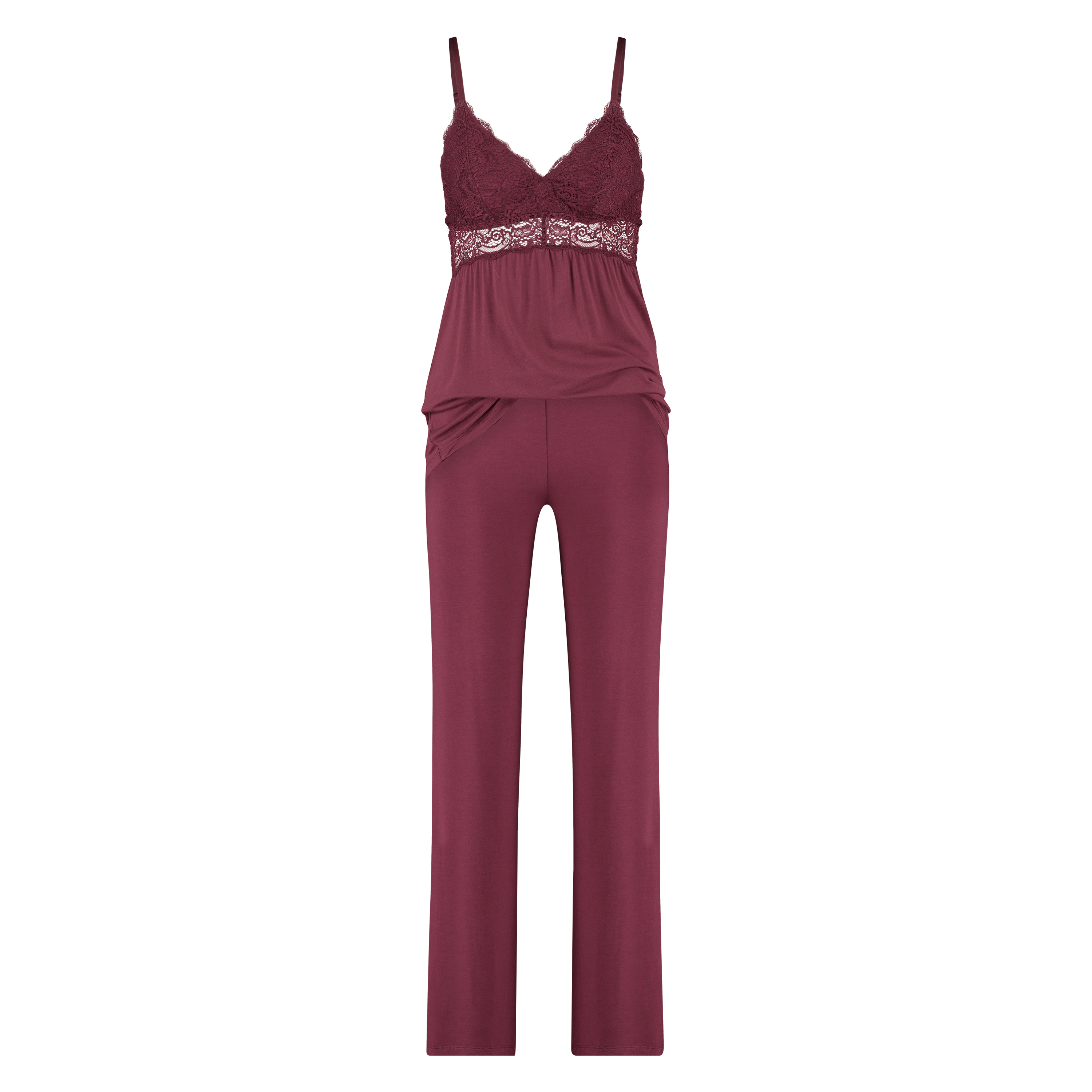 Vera Lace Pyjama Set, Red, main
