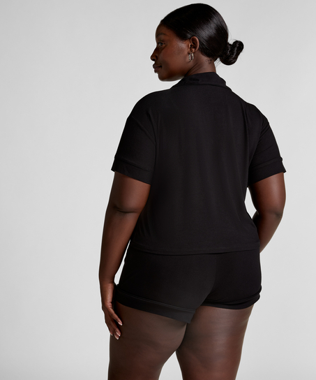 Essential Jersey Short-Sleeved Jacket, Black