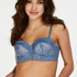 Eden Padded Underwired Longline Strapless Bra, Blue