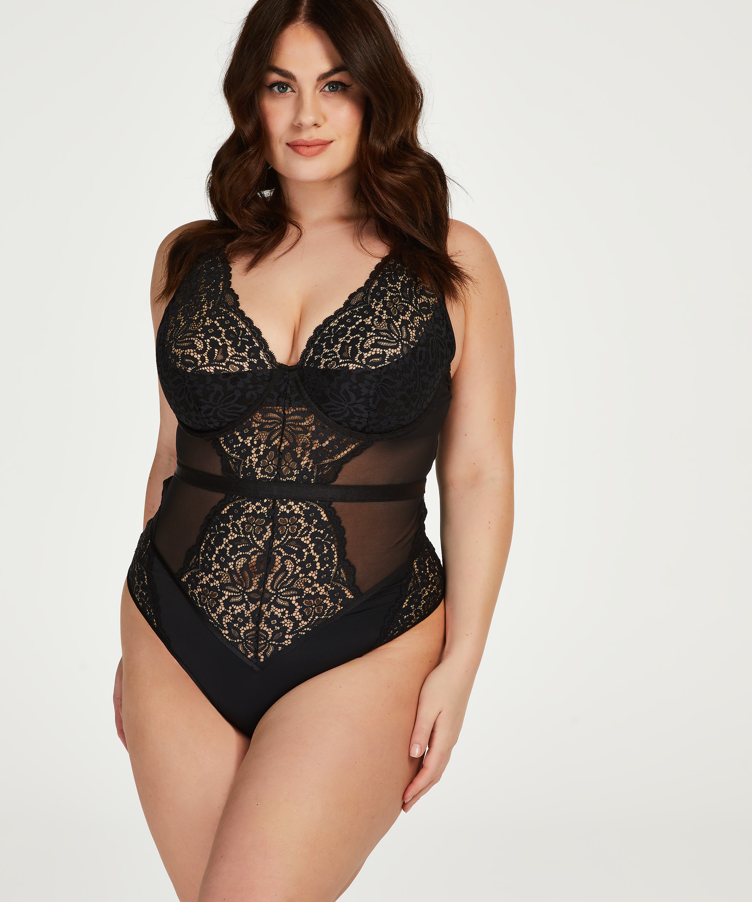 Rose underwired body, Black, main