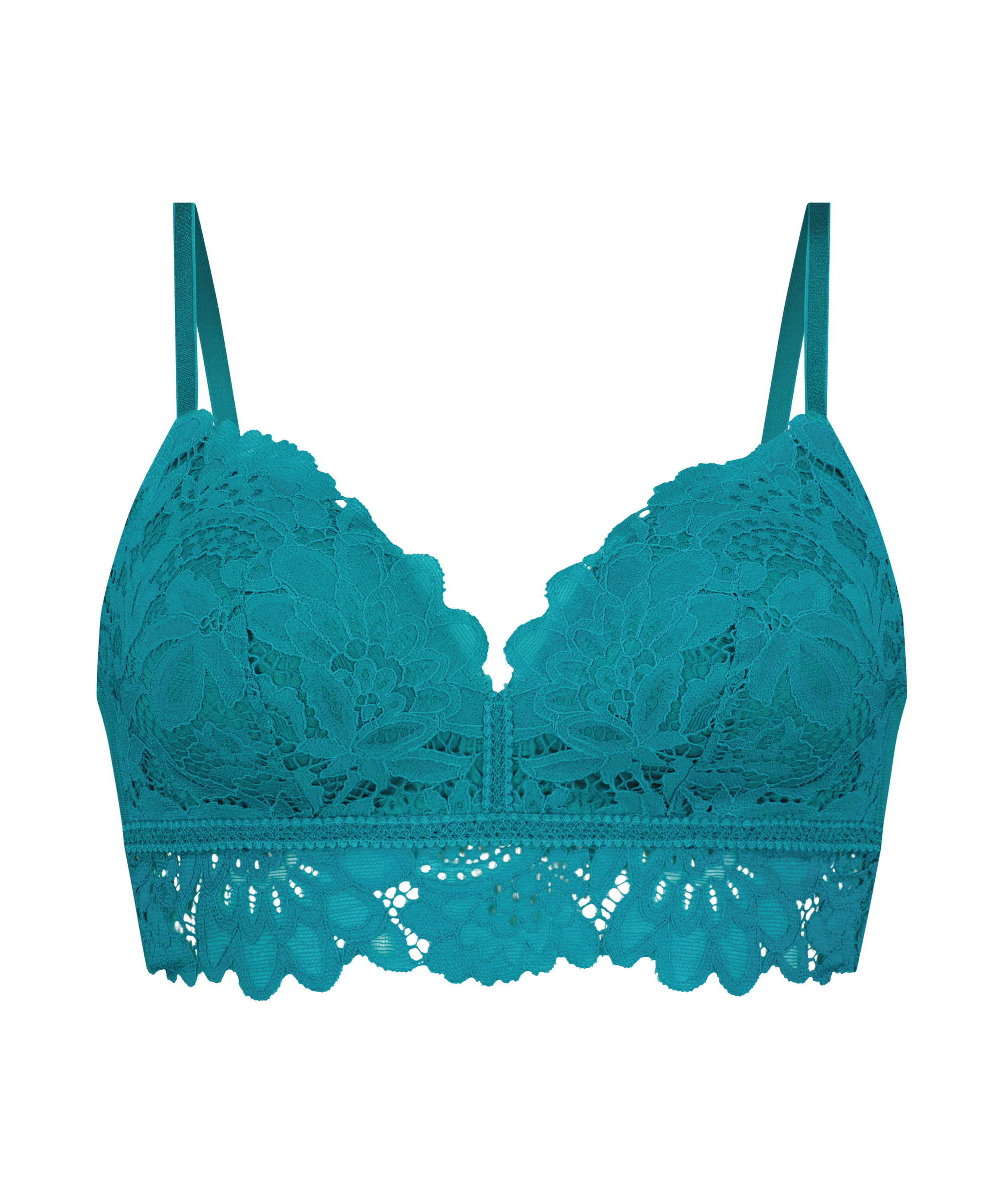 Shiloh Padded Non-wired Longline Bra, Blue, main