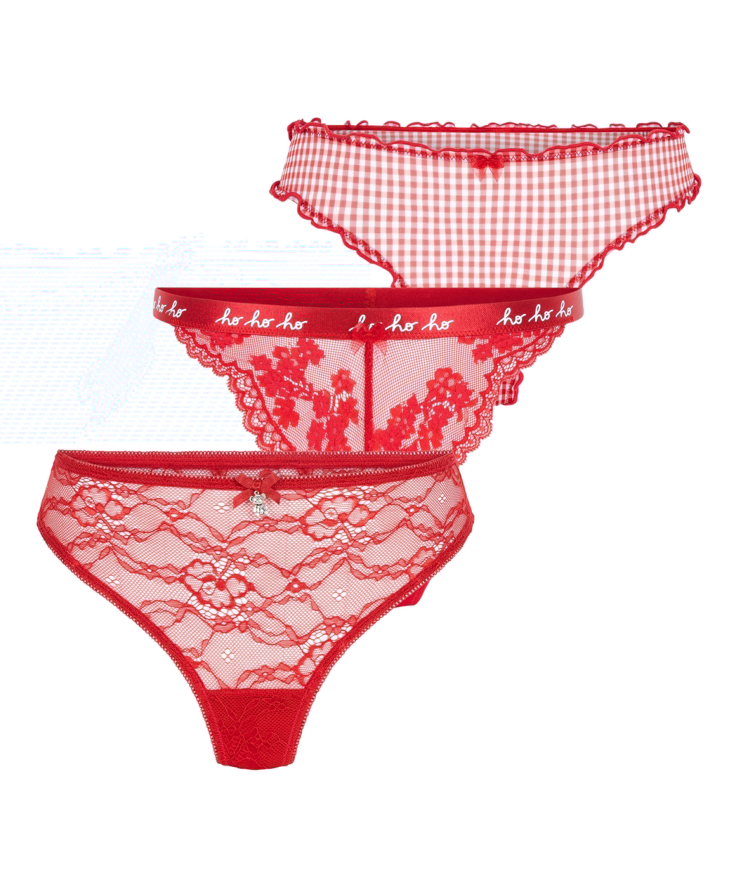Christmas Thong Giftset, Red, main