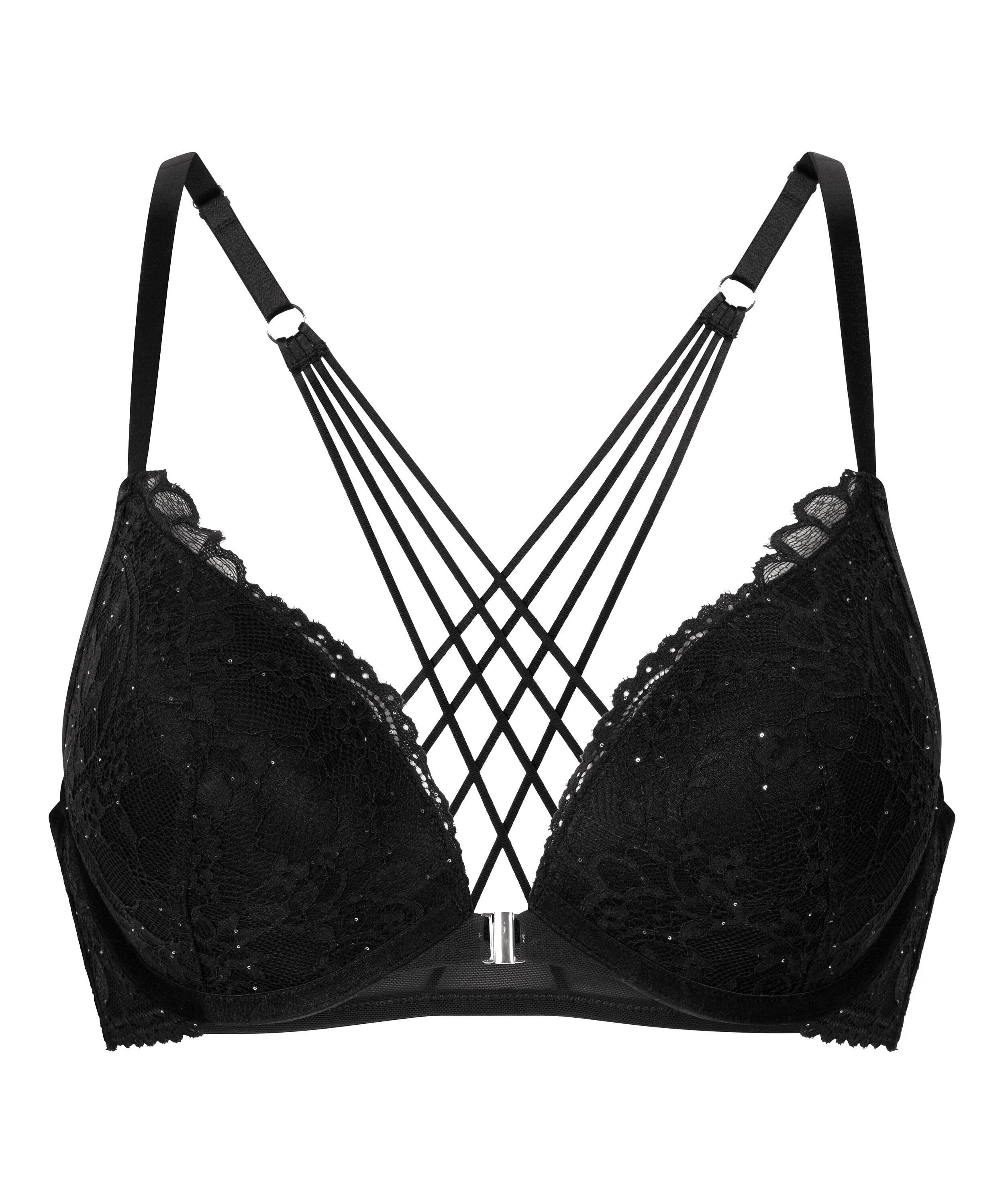 Sabrina Padded Underwired Push-Up Bra, Black