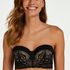 Eden Padded Underwired Longline Strapless Bra, Black