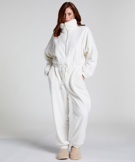 Fleece Onesie, White