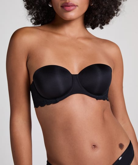 Angie Padded Underwired Strapless Bra, Black