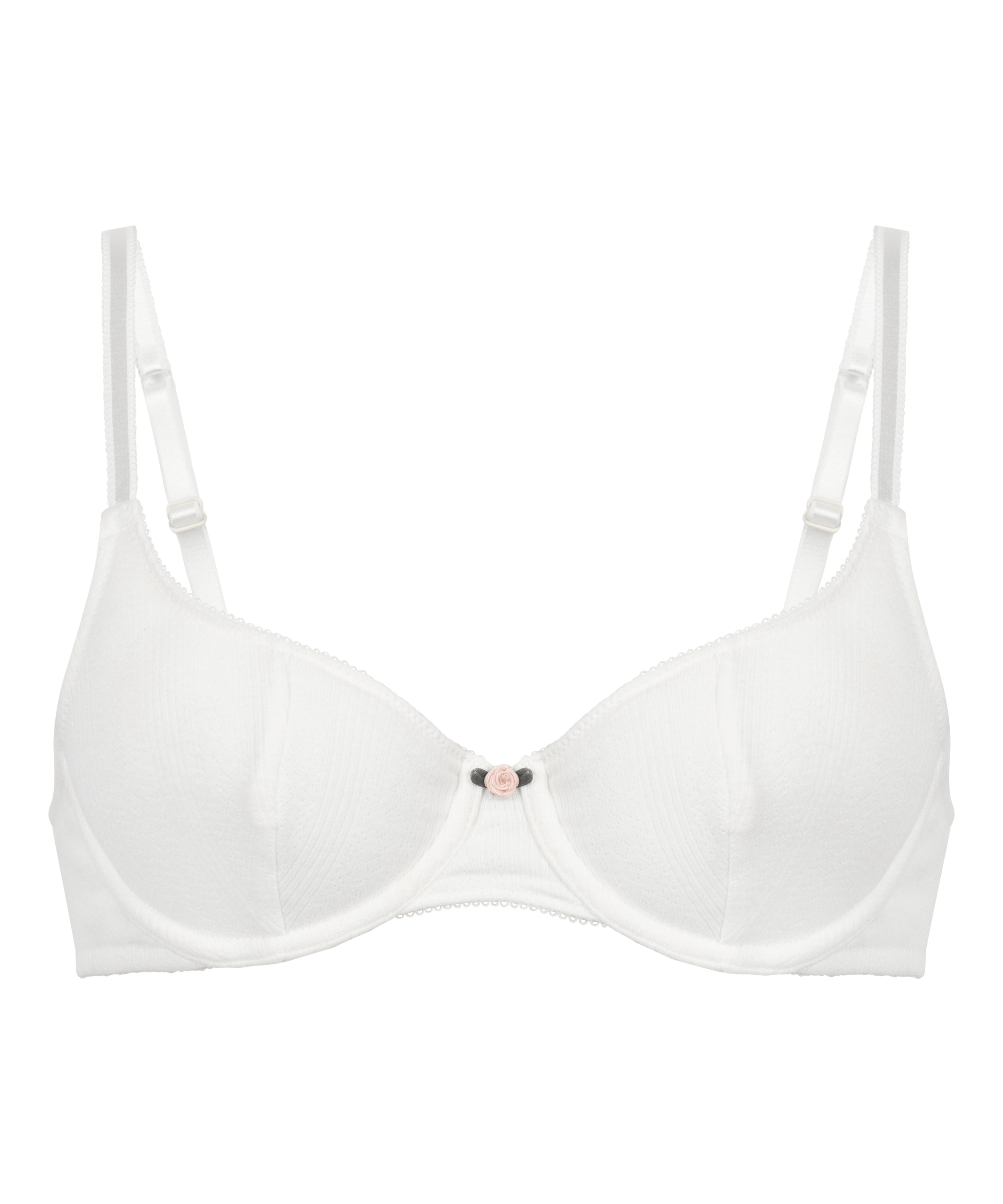 Pointelle Non-padded Underwired Bra, White, main