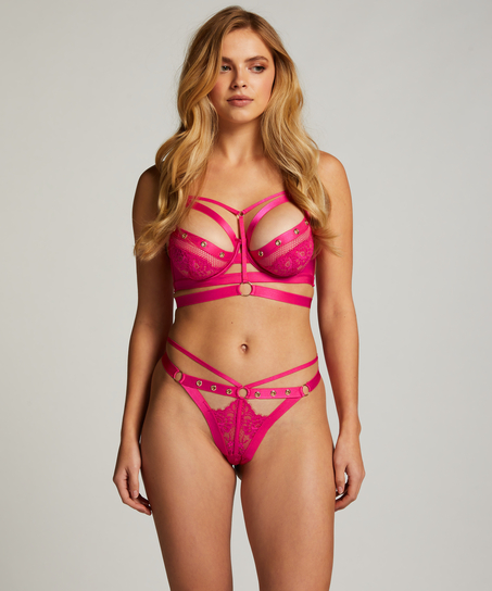 Sadie Non-Padded Underwired Longline Bra, Pink
