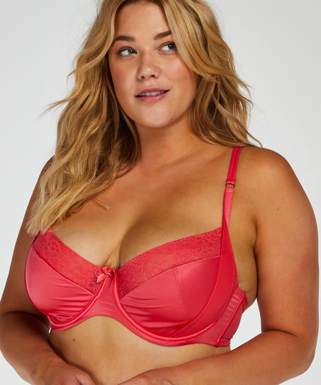Padded Underwired Demi-Cup Bra Duckie, Red