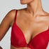 Plunge Padded Underwired Bra, Red
