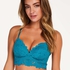 Shiloh Padded Non-wired Longline Bra, Blue