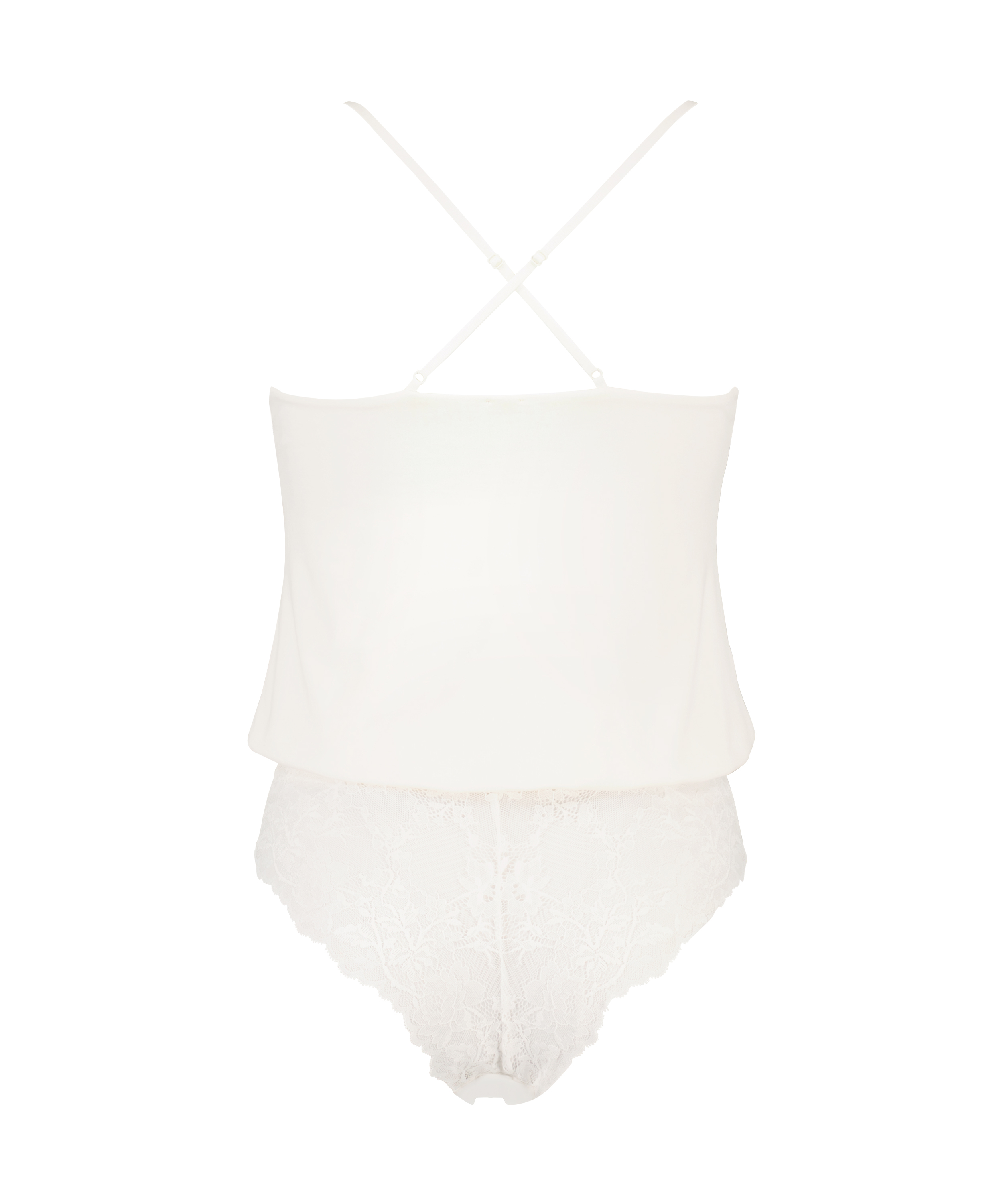 Jersey Lace Teddy, White, main