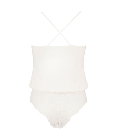Jersey Lace Teddy, White