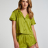 Satin pyjama shorts, Green