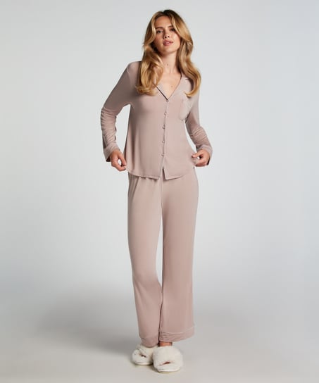 Essential Jersey Long-Sleeved Jacket, Beige